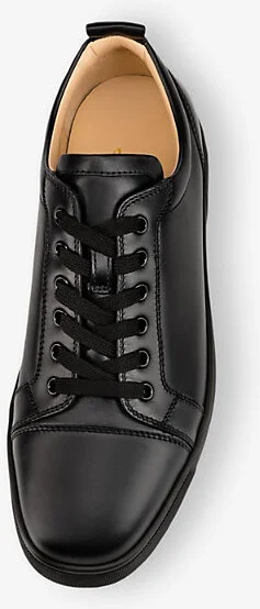 Mens Black Louis Junior Leather Low-Top Trainers Eur 45 / 11 Uk Men - Image 2