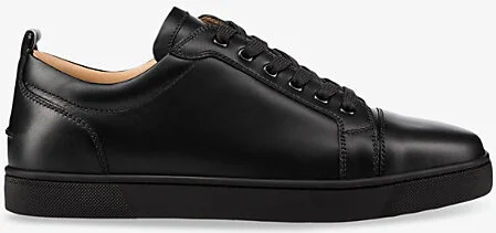Mens Black Louis Junior Leather Low-Top Trainers Eur 45 / 11 Uk Men