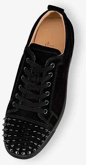 Mens Black Louis Junior Spikes Suede Low-Top Trainers Eur 44.5 / 10.5 Uk Men - Image 2