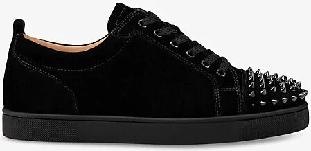 Mens Black Louis Junior Spikes Suede Low-Top Trainers Eur 44.5 / 10.5 Uk Men