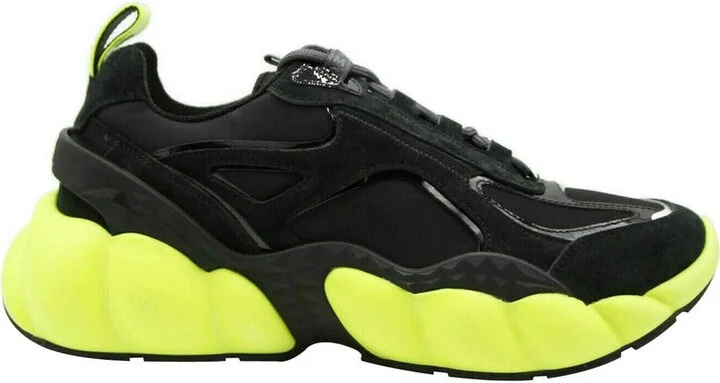 Men's Black Luft Collection Suede Neon Green Trim Sneaker MEX9AMM66BK (42 EU / 9 US) - Image 2
