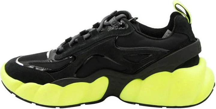 Men's Black Luft Collection Suede Neon Green Trim Sneaker MEX9AMM66BK (42 EU / 9 US) - Image 4
