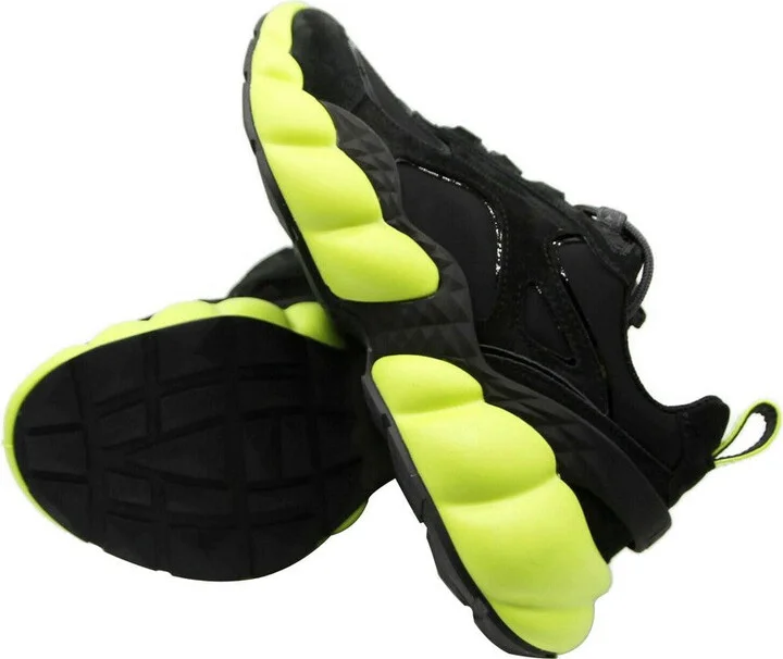 Men's Black Luft Collection Suede Neon Green Trim Sneaker MEX9AMM66BK (42 EU / 9 US) - Image 9
