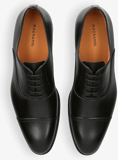 Mens Black Madis Oxford Leather Shoes Eur 45 / 11 Uk Men - Image 2