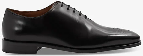 Mens Black Mead Lace-Up Leather Shoes 40