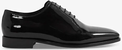 Mens Black Mead Lace-Up Patent-Leather Shoes Eur 43 / 9 Uk Men