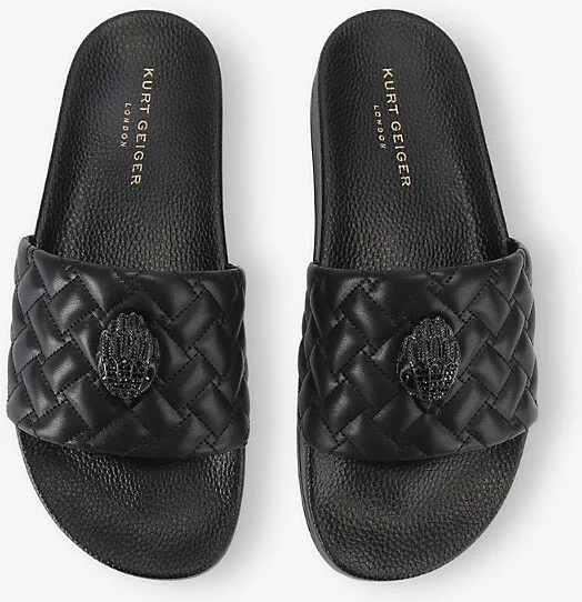 Mens Black Meena Men's Faux-Leather Sandals Eur 41 / 7 Uk Men - Image 2
