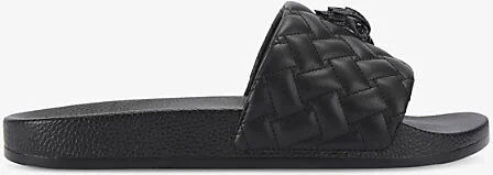 Mens Black Meena Men's Faux-Leather Sandals Eur 41 / 7 Uk Men