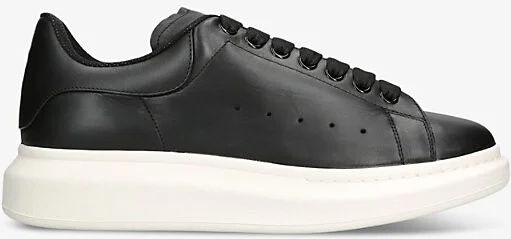 Mens Black Men's Show Platform Leather Low-Top Trainers Eur 41.5 / 7.5 Uk Men
