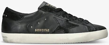 Mens Black Men's Superstar Low-Top Leather Trainers Eur 45 / 11 Uk Men
