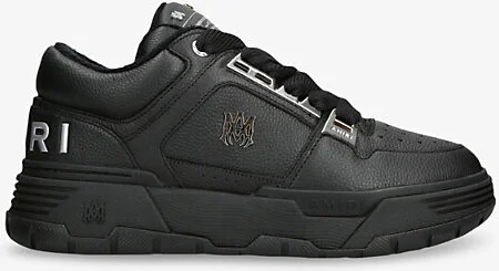 Mens Black Metallic Ma-1 Leather Trainers Eur 41 / 7 Uk Men