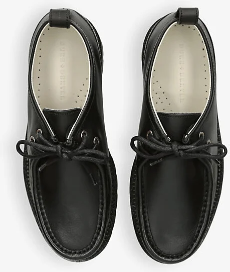 Mens Black Moby Lace-Up Leather Loafer Boots Eur 45 / 11 Uk Men - Image 2