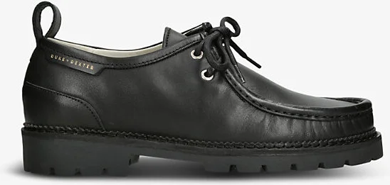 Mens Black Moby Lace-Up Leather Loafer Boots Eur 45 / 11 Uk Men