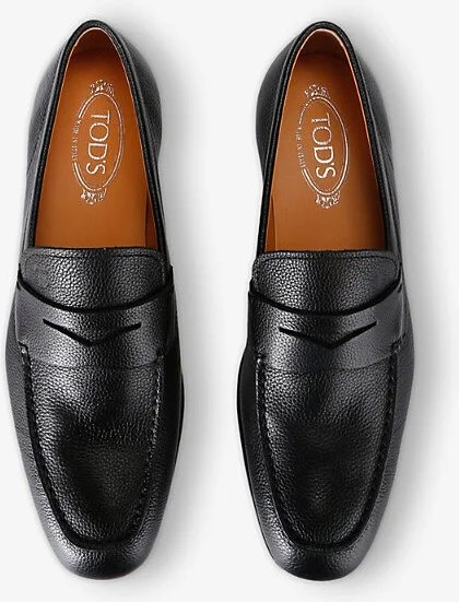 Mens Black Mocassino Grain 51B Grained-Leather Loafers Eur 40 / 6 Uk Men - Image 2