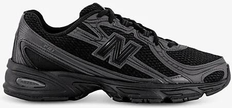 Mens Black Mono 740 V2 Branded Mesh Low-Top Trainers 6