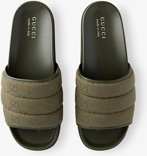 Mens Black Monogram Canvas Slides Eur 41 / 7 Uk Men - Image 3