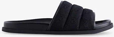 Mens Black Monogram Canvas Slides Eur 41 / 7 Uk Men
