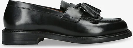 Mens Black Morven Leather Shoes Eur 41 / 7 Uk Men