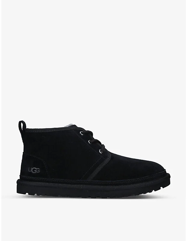 Mens Black Neumel Logo-Debossed Suede Chukka Boots Eur 46 / 12 Uk Men