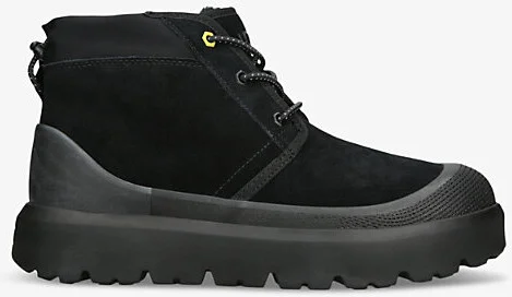 Mens Black Neumel Weather Logo-Debossed Suede Chukka Boots Eur 41 / 7 Uk Men