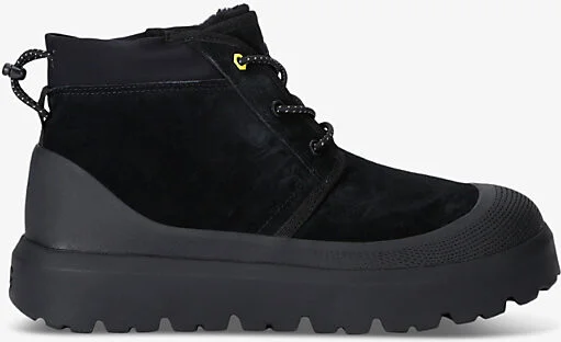 Mens Black Neumel Weather Logo-Debossed Suede Chukka Boots Eur 44 / 10 Uk Men