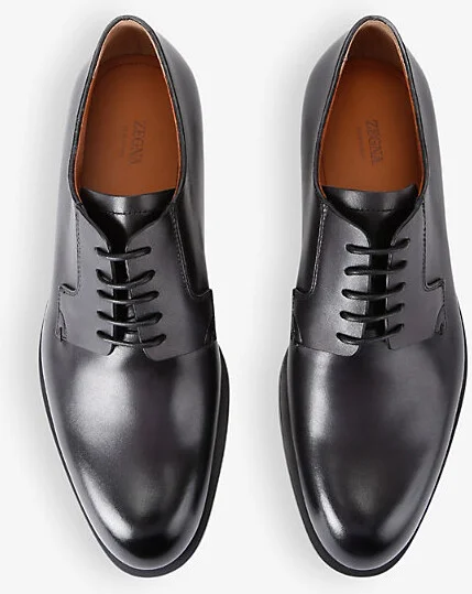 Mens Black New Classic Flex Leather Derby Shoes Eur 41 / 7 Uk Men - Image 2