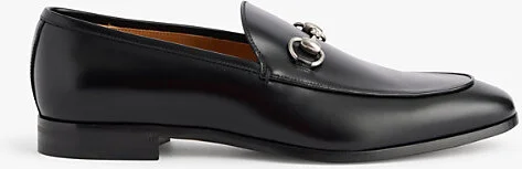 Mens Black Next Horsebit Hardware Leather Loafers Eur 41 / 7 Uk Men