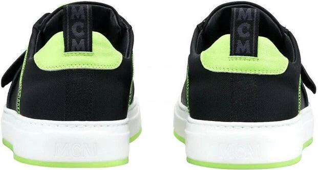 Men's Black Nylon Neon Green Low-Top With Strap Sneakers MEX9AMM68BK (42 EU / 9 US) - Image 5