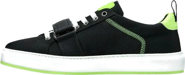 Men's Black Nylon Neon Green Low-Top With Strap Sneakers MEX9AMM68BK (43 EU / 10 US) - Image 10