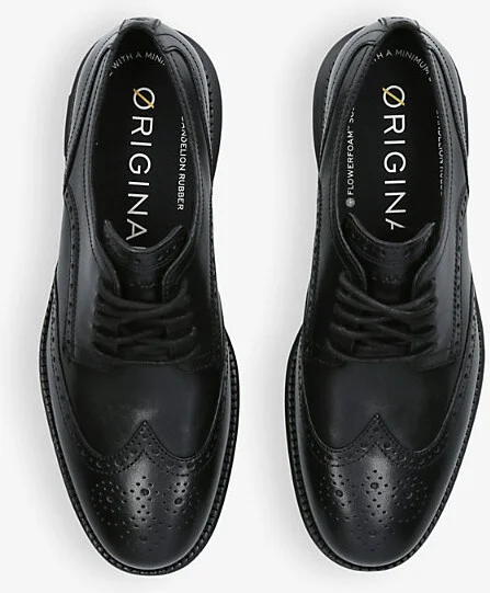 Mens Black Øriginalgrand Wingtip Leather Shoes Eur 45 / 11 Uk Men - Image 2