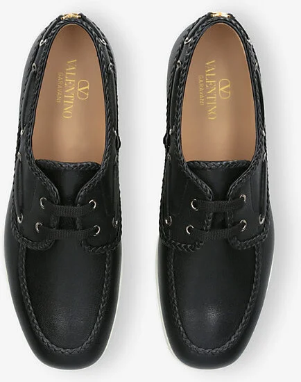 Mens Black Palm Avenue Leather Boat Shoes Eur 42.5 / 8.5 Uk Men - Image 2