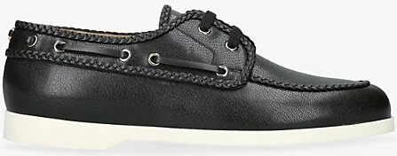Mens Black Palm Avenue Leather Boat Shoes Eur 42.5 / 8.5 Uk Men
