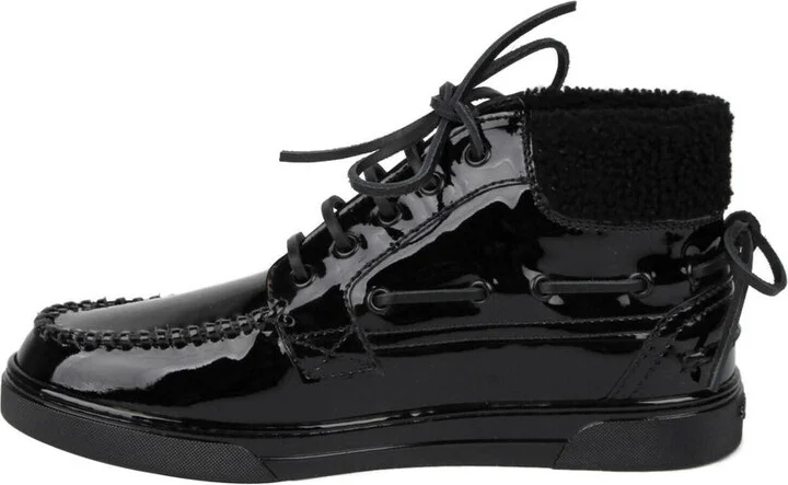 Men's Black Patent Leather Hi Top Sneakers (40 EU / 7 US) - Image 7