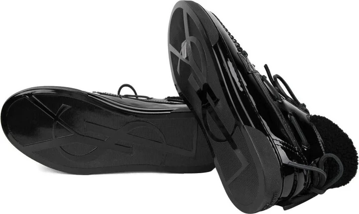 Men's Black Patent Leather Hi Top Sneakers (40 EU / 7 US) - Image 8