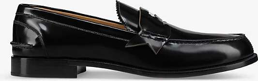Mens Black Penny Flat Calf Abrasviato Leather Loafers Eur 44 / 10 Uk Men