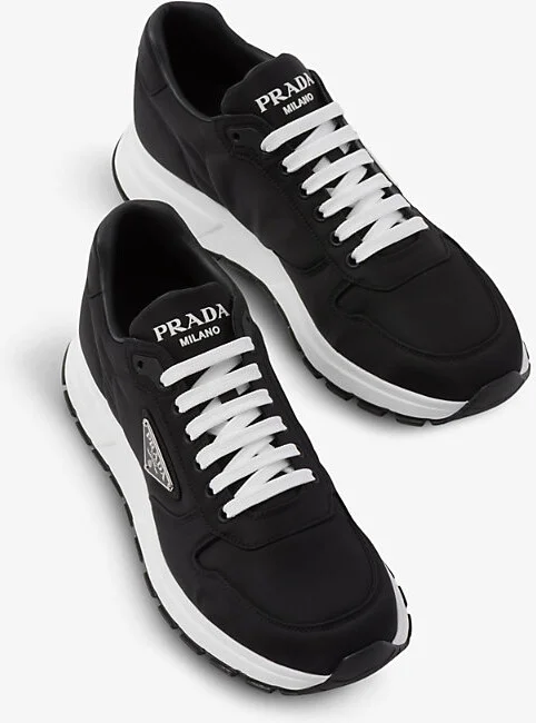 Mens Black Prax 01 Re-Nylon Logo-Plaque Nylon Low-Top Sneakers 13.5 - Image 2