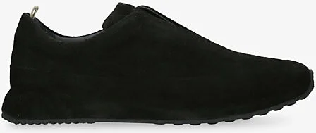 Mens Black Race Laceless Suede Low-Top Trainers Eur 42.5 / 8.5 Uk Men