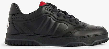 Mens Black Re-Web Leather Low-Top Trainers Eur 43 / 9 Uk Men