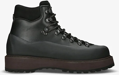 Mens Black Roccia Vet Mid-Top Leather Boots Eur 42 / 8 Uk Men