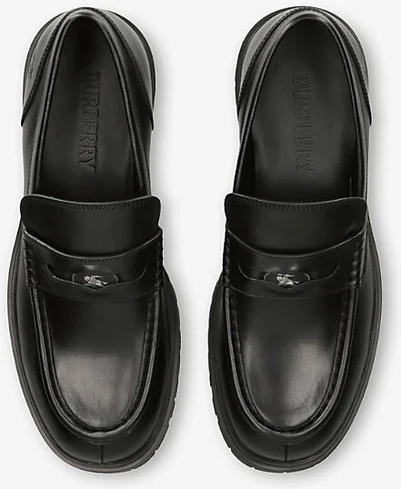 Mens Black Rogue Leather Loafers Eur 44 / 10 Uk Men - Image 2