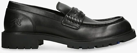 Mens Black Rogue Leather Loafers Eur 44 / 10 Uk Men