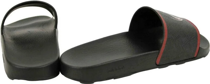 Men's Black Rubber With Logo And Red Edge Consumer Slide Sandals (10 EU / 11 US) - Image 5