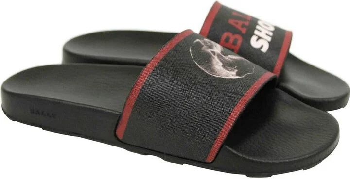 Men's Black Rubber With Logo And Red Edge Consumer Slide Sandals (8 EU / 9 US) - Image 2