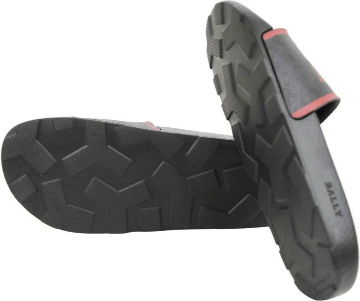 Men's Black Rubber With Logo And Red Edge Consumer Slide Sandals (8 EU / 9 US) - Image 8
