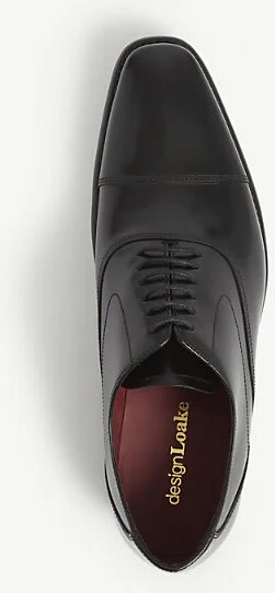 Mens Black Sharp Leather Oxford Shoes Eur 45 / 11 Uk Men - Image 2