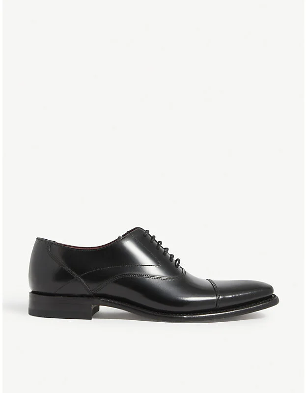 Mens Black Sharp Leather Oxford Shoes Eur 45 / 11 Uk Men