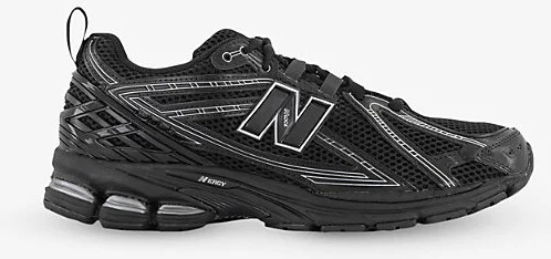 Mens Black Silver 1906 Mesh Low-Top Trainers Eur 42 / 8 Uk Men