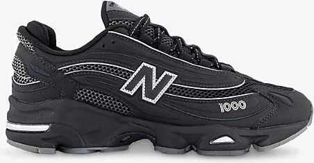 Mens Black Silver Lny 1000 Woven Low-Top Trainers 11