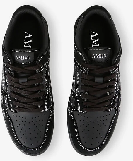 Mens Black Skel Low Leather Trainers Eur 40 / 6 Uk Men - Image 2