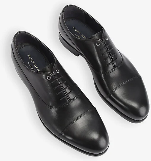 Mens Black Sloane Oxford Leather Shoes Eur 40 / 6 Uk Men - Image 2